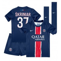 Paris Saint-Germain Milan Skriniar #37 Hemmatröja Barn 2024-25 Kortärmad (+ Korta byxor)